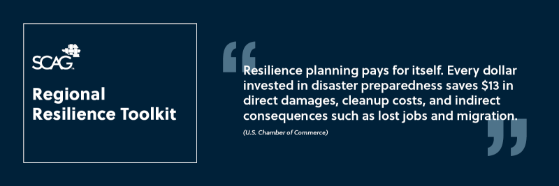 Regional Resilience Toolkit logo with a resilience planning quote.